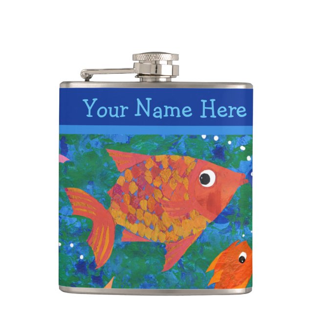 Farbenfroher Fisch im Meer Custom Hip Flask Flachmann (Vorderseite)
