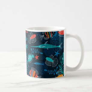 Farbenfroher Fisch im Ozean Kaffeetasse