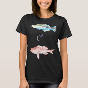 Farbenfroher Fisch mit einem kleinen Springer in d T-Shirt