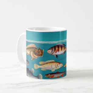 Farbenfroher Fisch unter blauem Meer Kaffeetasse