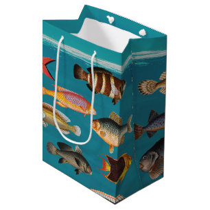 Farbenfroher Fisch unter blauem Meer Mittlere Geschenktüte