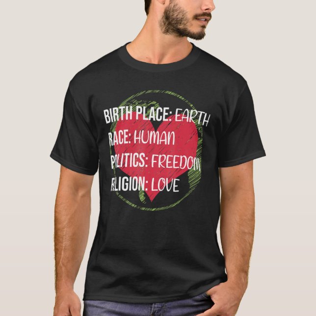 Farbenfroher Frieden Proud Humanist T-Shirt (Vorderseite)