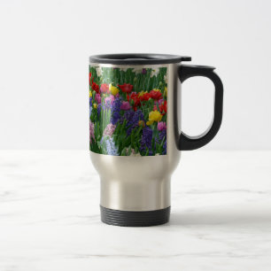 Farbenfroher Frühlingsblumengarten Reisebecher