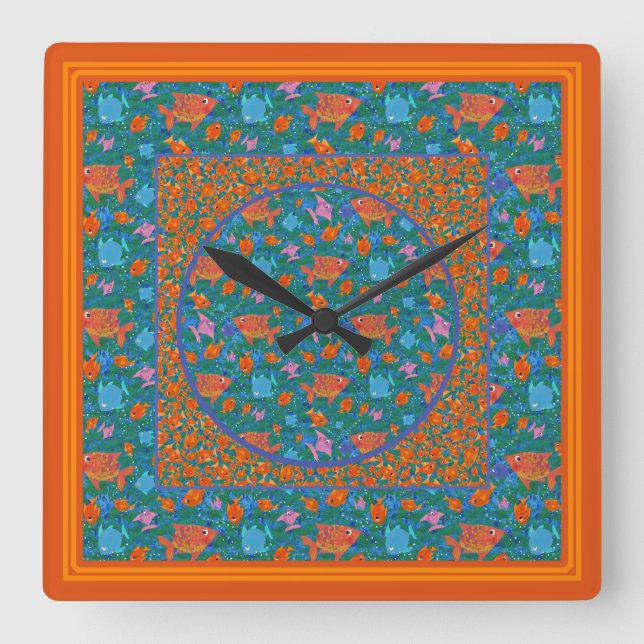 Farbenfroher Fun Fish auf dem Platz des Meeres Uhr (Vorderseite)