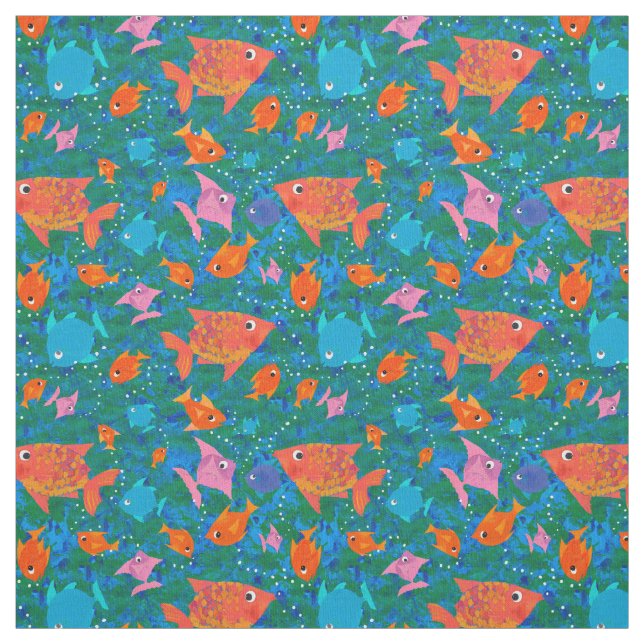 Farbenfroher Fun Fish in Sea Pattern Stoff (Muster)