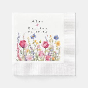 Farbenfroher Garten Boho Wildblumen Serviette