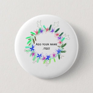 farbenfroher Gartenkranz Weihnachtsweihnachtsnacht Button