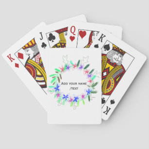farbenfroher Gartenkranz Weihnachtsweihnachtsnacht Spielkarten