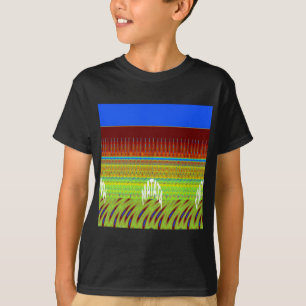 Farbenfroher geometrischer Motiv-Kunst-Druck T-Shirt