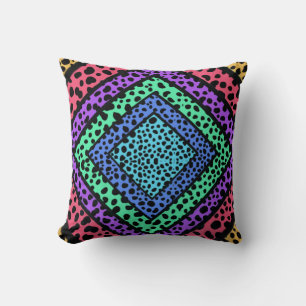 Farbenfroher geometrischer Regenbogen Gepard Tierd Kissen