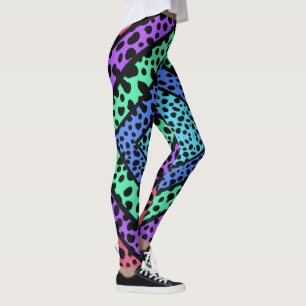 Farbenfroher geometrischer Regenbogen Gepard Tierd Leggings