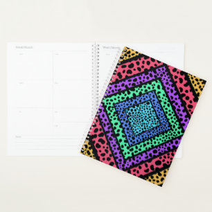 Farbenfroher geometrischer Regenbogen Gepard Tierd Planer