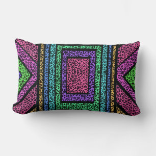 Farbenfroher geometrischer Regenbogen-Leoparden-Ti Lendenkissen