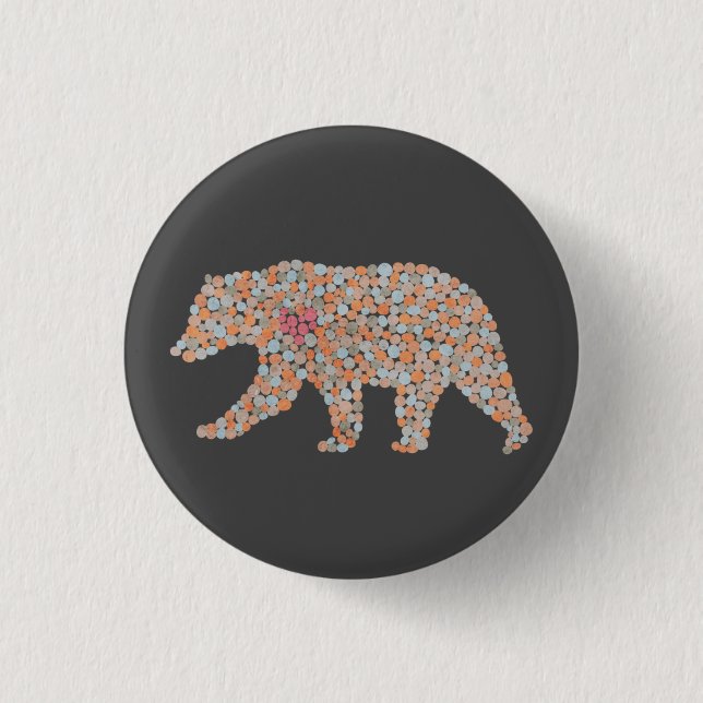 Farbenfroher gepunkteter Bär Button (Vorderseite)