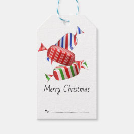 Farbenfroher gestreifter Weihnachtskalender Geschenkanhänger