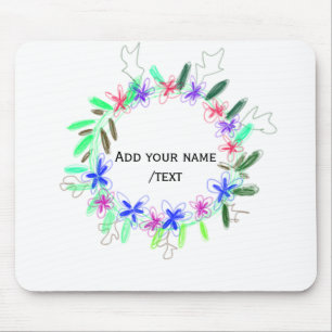 farbenfroher Girlanden-Kranz Weihnachten waadd Nam Mousepad