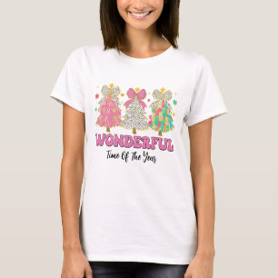 Farbenfroher Glitzer Coquette Weihnachtsbaum T-Shirt