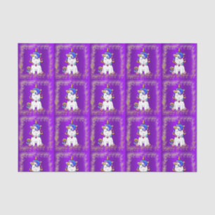 Farbenfroher Glitzer Einhorn Lila Seidenpapier