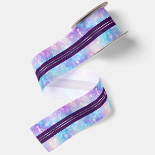Farbenfroher glitzernder Hintergrund mit glänzende Satinband