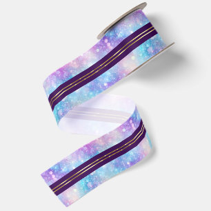 Farbenfroher glitzernder Hintergrund mit glänzende Satinband