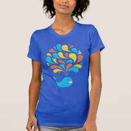 Farbenfroher glücklicher Cartoon Whale Dark Kids L T-Shirt