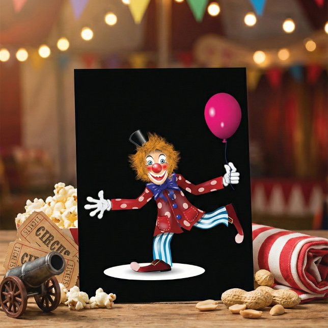Farbenfroher glücklicher Clown mit Balloon Fun Cir Einladung (Von Creator hochgeladen)