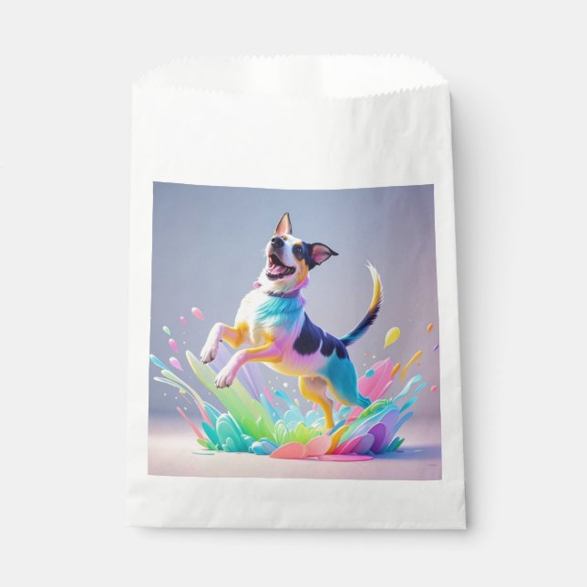 Farbenfroher, glücklicher, spielerischer lustiger  geschenktütchen (Vorderseite)