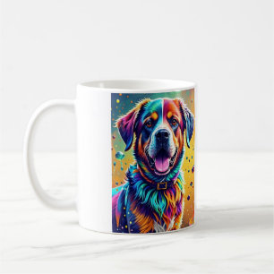 Farbenfroher, glücklicher, spielerischer lustiger  kaffeetasse