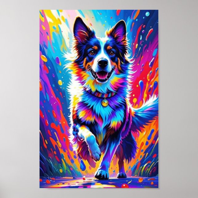 Farbenfroher, glücklicher, spielerischer lustiger  poster (Vorne)