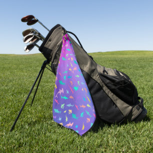 Farbenfroher Hai unter dem Party der Meeresschule Golfhandtuch