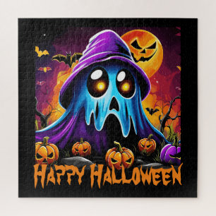 Farbenfroher Halloween-Geist-Kürbis Frohe Hallowee