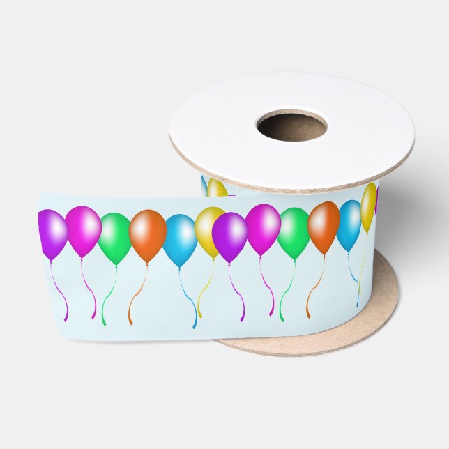 Farbenfroher Hauch von Balloons Satinband (Spule)