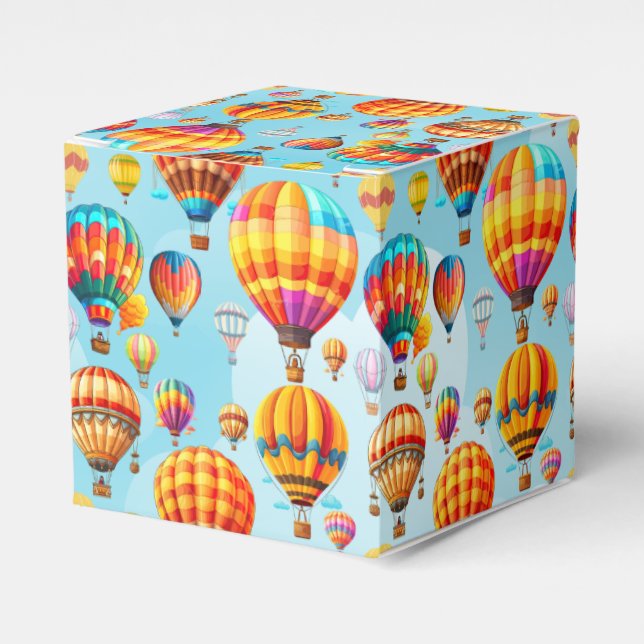 Farbenfroher Heißluftballon in der Sky-Geschenkbox Geschenkschachtel (Vorderseite)