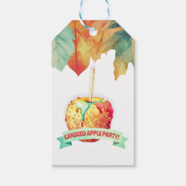 Farbenfroher Herbst Herbst Canded Apple Party Geschenkanhänger