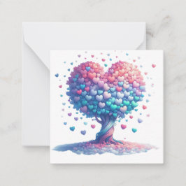 Farbenfroher Herz-Gestell Mitteilungskarte