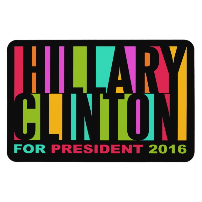 Farbenfroher Hillary Clinton-Magnet 2016 Magnet (Horizontal)
