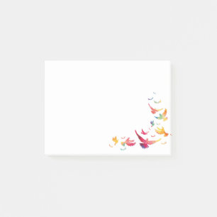 Farbenfroher Hintergrund Flying Bird Post-it Klebezettel