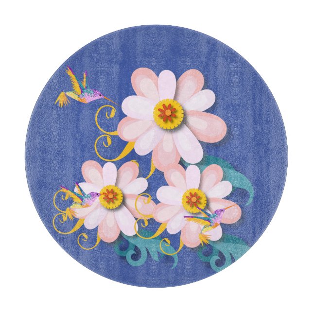 Farbenfroher Humming Bird Schneidebrett (Vorderseite)