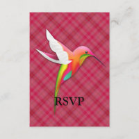 Farbenfroher Hummingvogel mit Vivid Pink Kariert