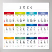 Farbenfroher Kalender 2026 - Regenbogenfarben 3 Sp