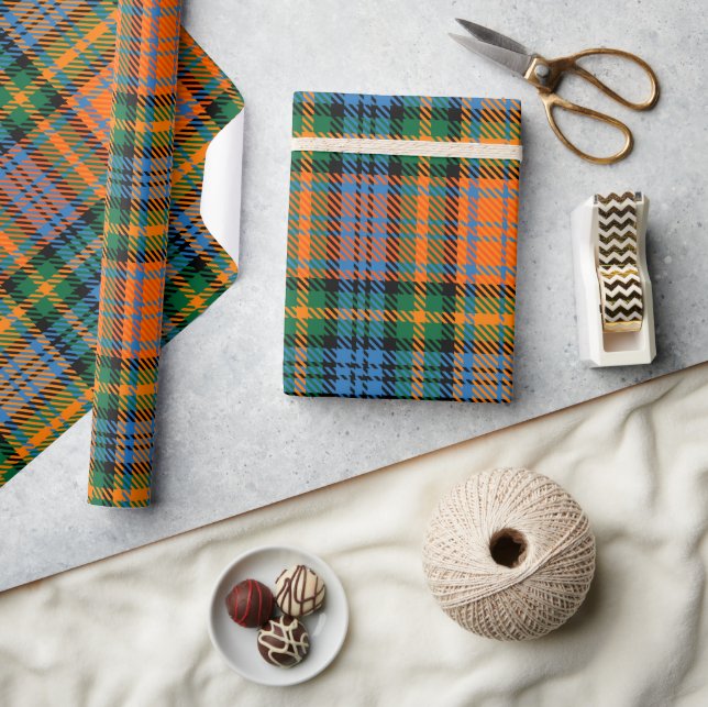 Farbenfroher Karierter rustikaler Classic Tartan Geschenkpapier (Kunsthandwerk)