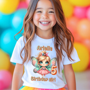 Farbenfroher Kawaii-Märchenschmetterling Geburtsta T-Shirt