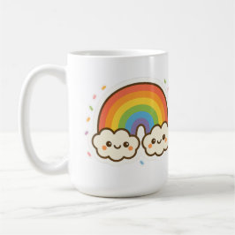Farbenfroher Kawaii-Regenbogenpride Kaffeetasse
