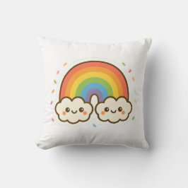 Farbenfroher Kawaii-Regenbogenpride Kissen