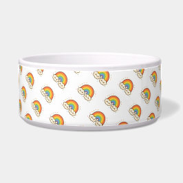 Farbenfroher Kawaii-Regenbogenpride Napf
