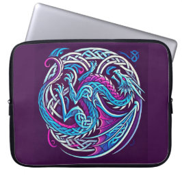 Farbenfroher keltischer Drache Laptopschutzhülle
