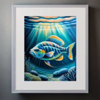 Farbenfroher Khalk Zeichnend Rifffisch III