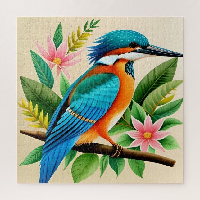 Farbenfroher Kingfisher Bird auf Zweig (Vertikal)