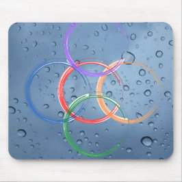 farbenfroher Kreis mit Wassertropfen  Mousepad