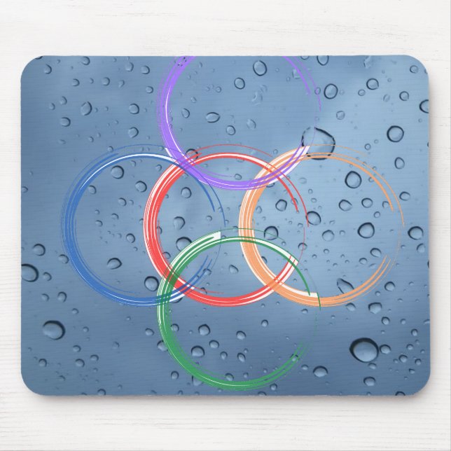 farbenfroher Kreis mit Wassertropfen  Mousepad (Vorne)